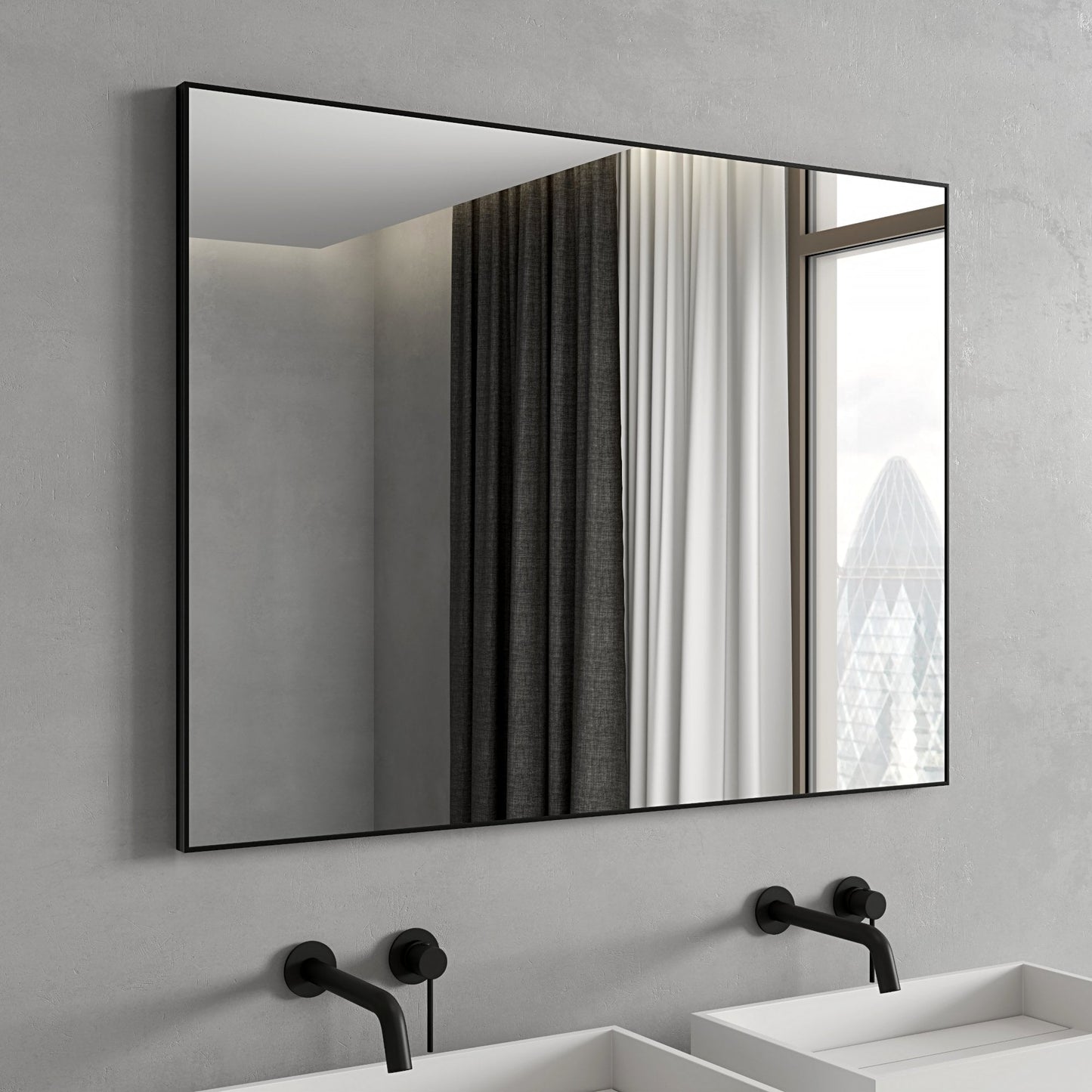 Tyros Matt Black Mirror 1000mm