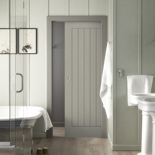 Internal Silk Grey Farley Classic Framed Pocket Door Set (120825)