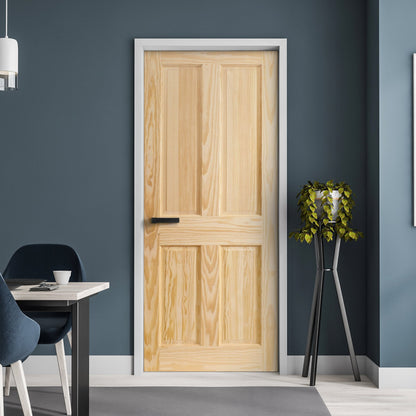 Clear Pine Internal Unfinished Malton 4 Panel Door (93646)