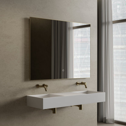 Temple Mirror with Backlit LED Brushed Gold 1200mm