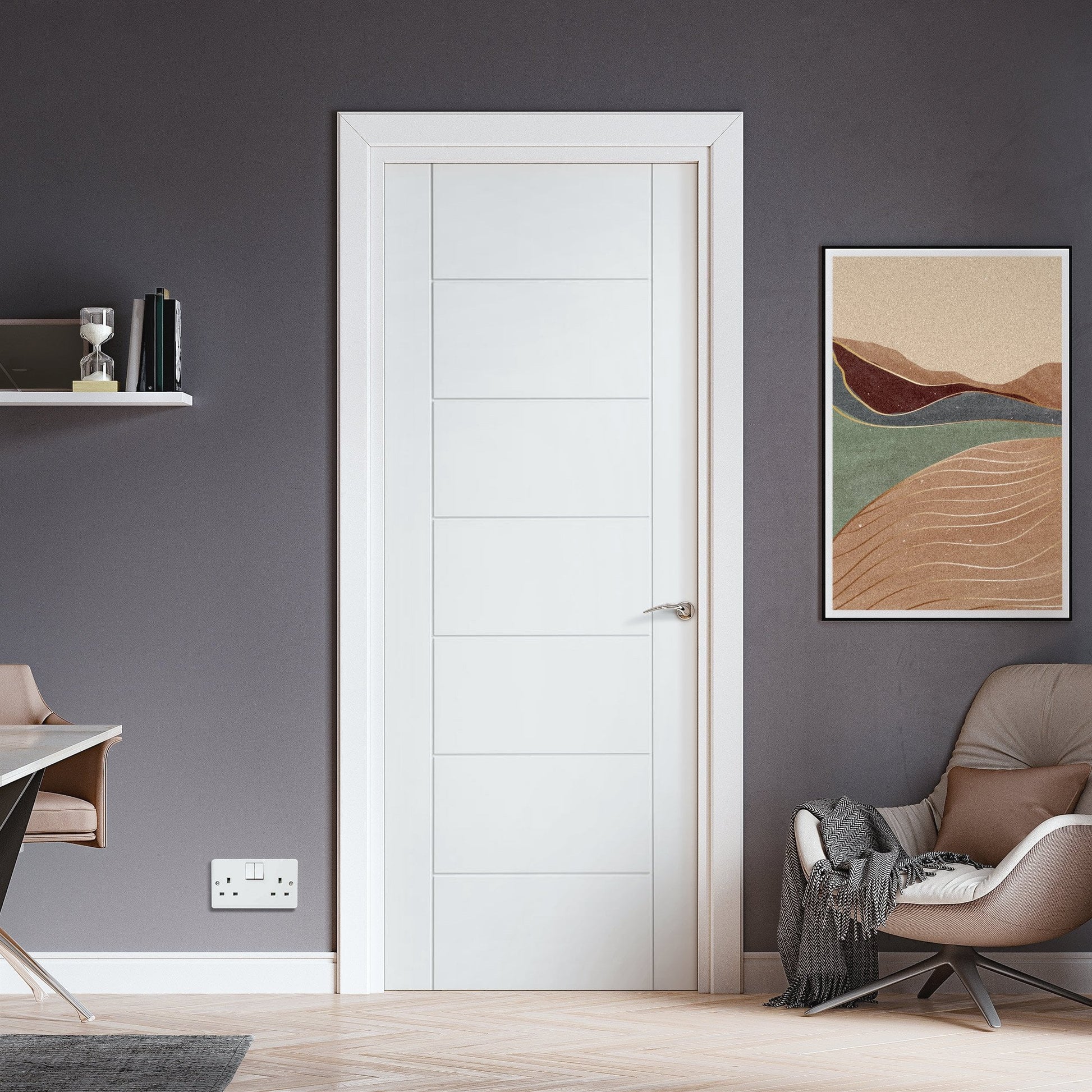 White Internal Primed Pedrena FD30 Fire Door (110295)