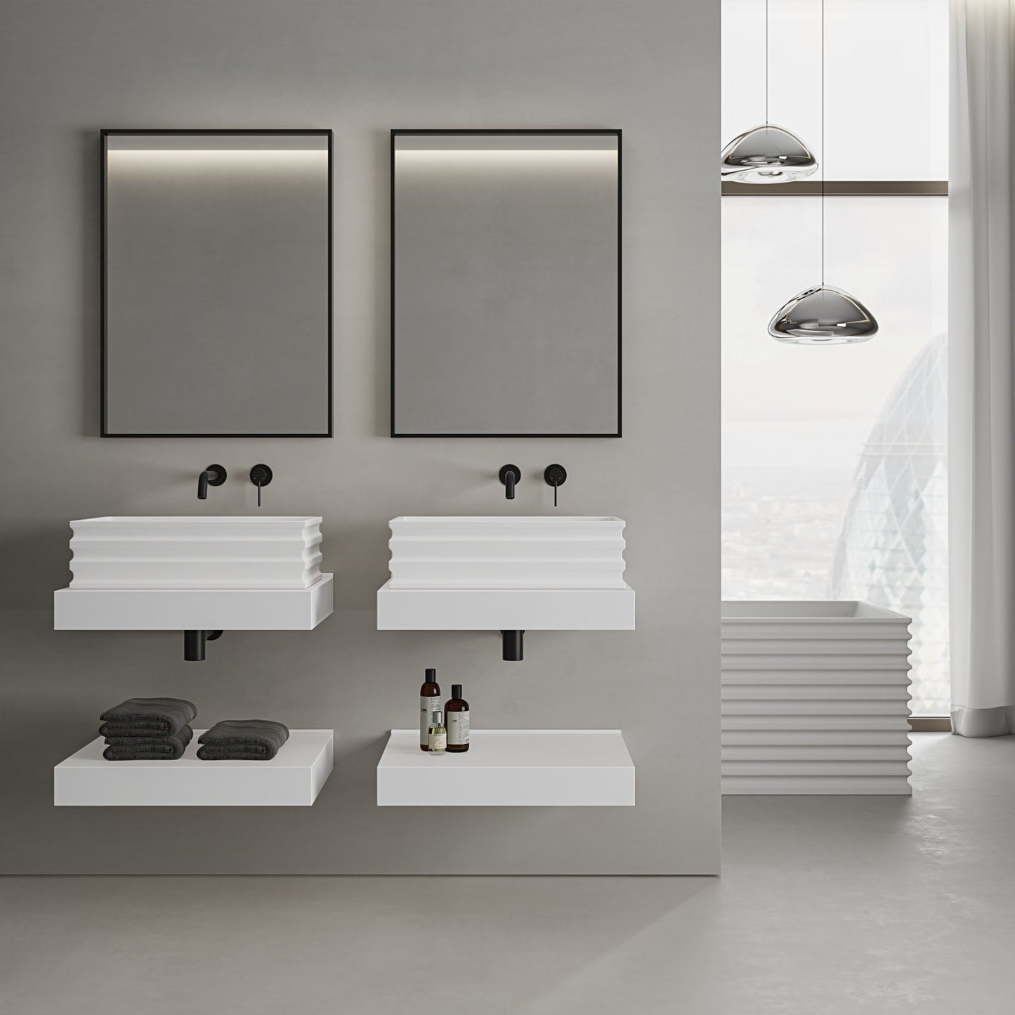 Court I Countertop Stone Basin 560mm