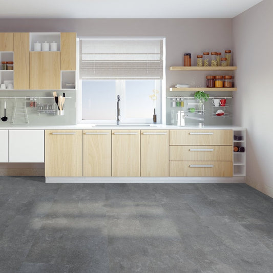 Liberty Floors | Concrete Grey - Lifestyle Plus Tile 5mm Luxury Rigid Core Vinyl Sample - SPC-LSPT-005 - SKU-324568