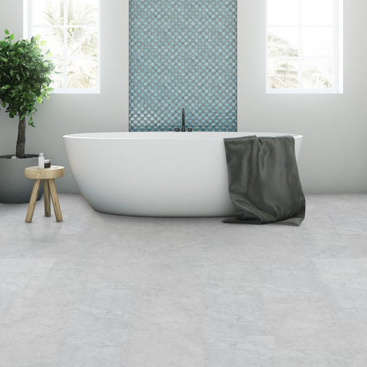 Liberty Floors | White Granite - Lifestyle Plus Tile 5mm Luxury Rigid Core Vinyl Sample - SKU-324567 - SPC-LSPT-004