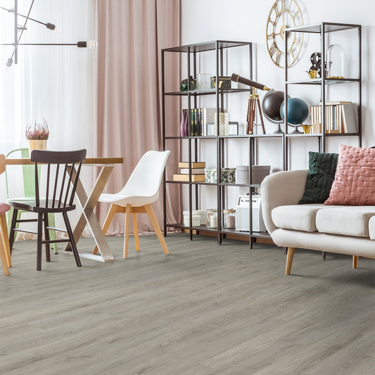 Liberty Floors | Impressive Steel City Grey 6mm Luxury Rigid Vinyl Sample - SPC-IMP-004 (SKU-315581)