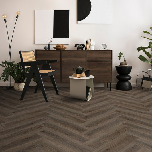 Liberty Floors | 5.5mm Herringbone New Forest Oak Engineered Sample - SKU-307817 - SPC-HB-008