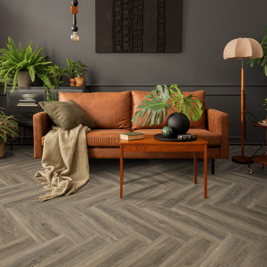 Liberty Floors | Lifestyle 5.5mm Herringbone Signature Oak Luxury Rigid Vinyl Sample - SKU-324719