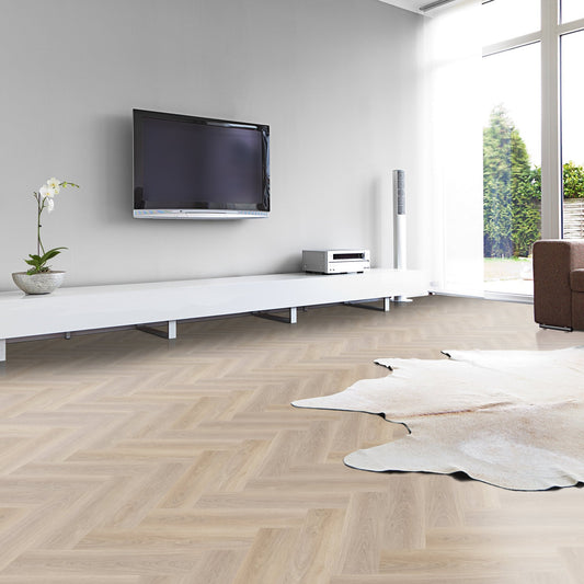 Liberty Floors | Lifestyle 5.5mm Herringbone Lakeside Oak Luxury Rigid Vinyl Sample - SKU-324722