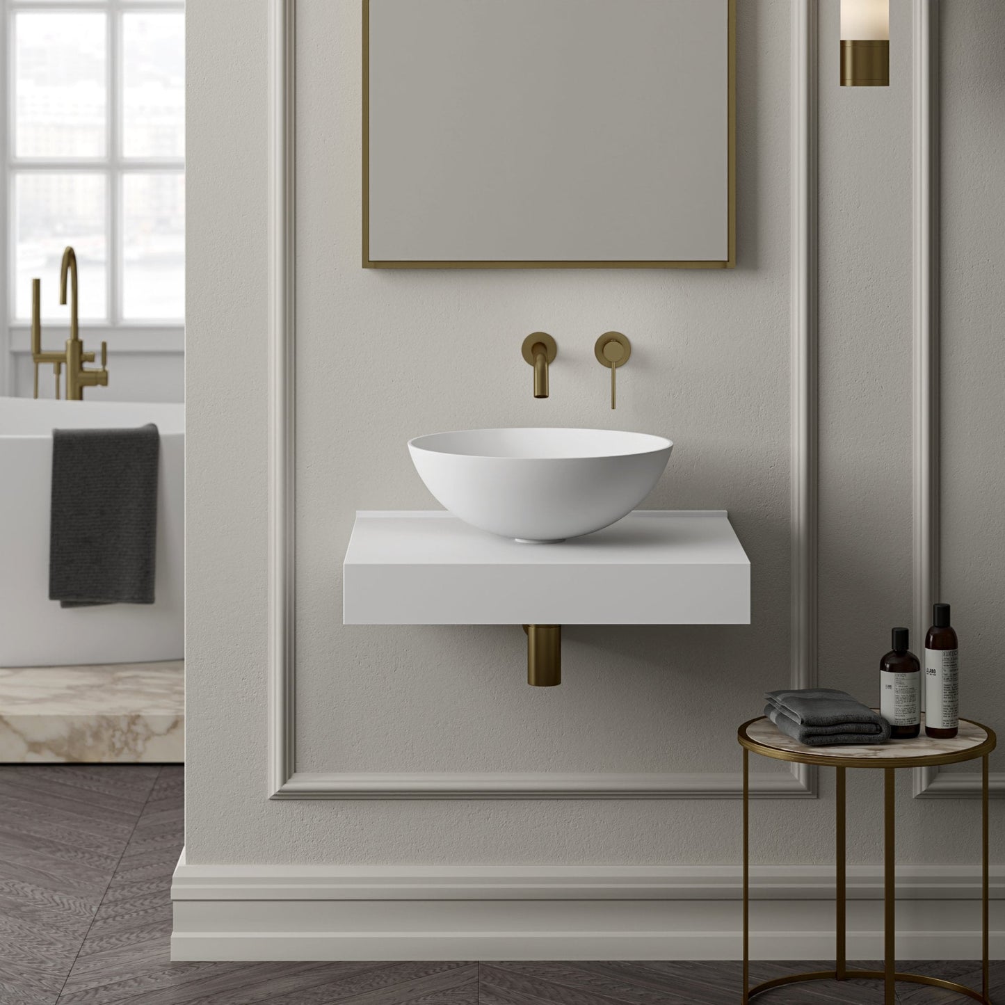 Estuary Round Countertop Stone Basin 420mm