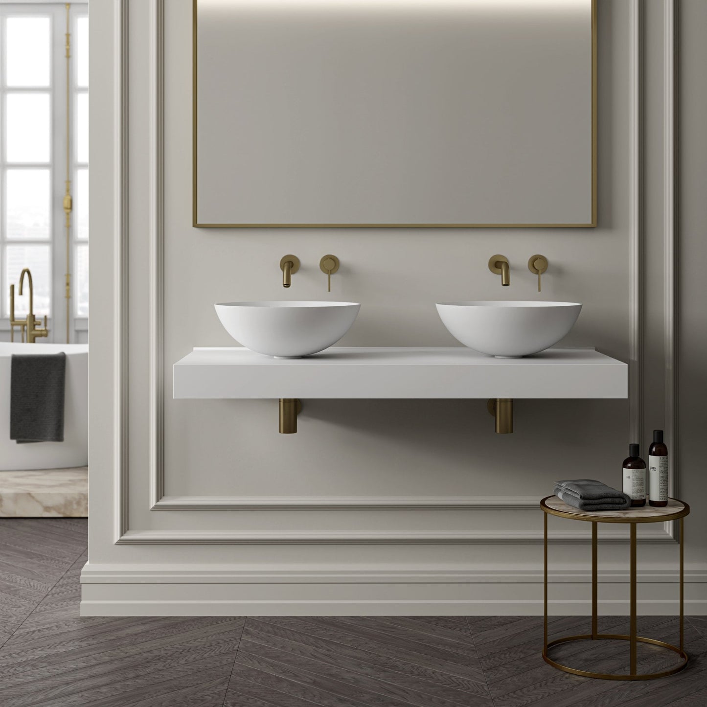 Estuary Round Countertop Stone Basin 420mm