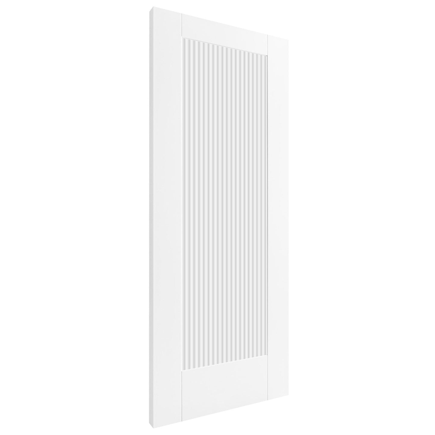 White Internal Primed Pattern 10 1 Light Reeded Glass Door (121051)