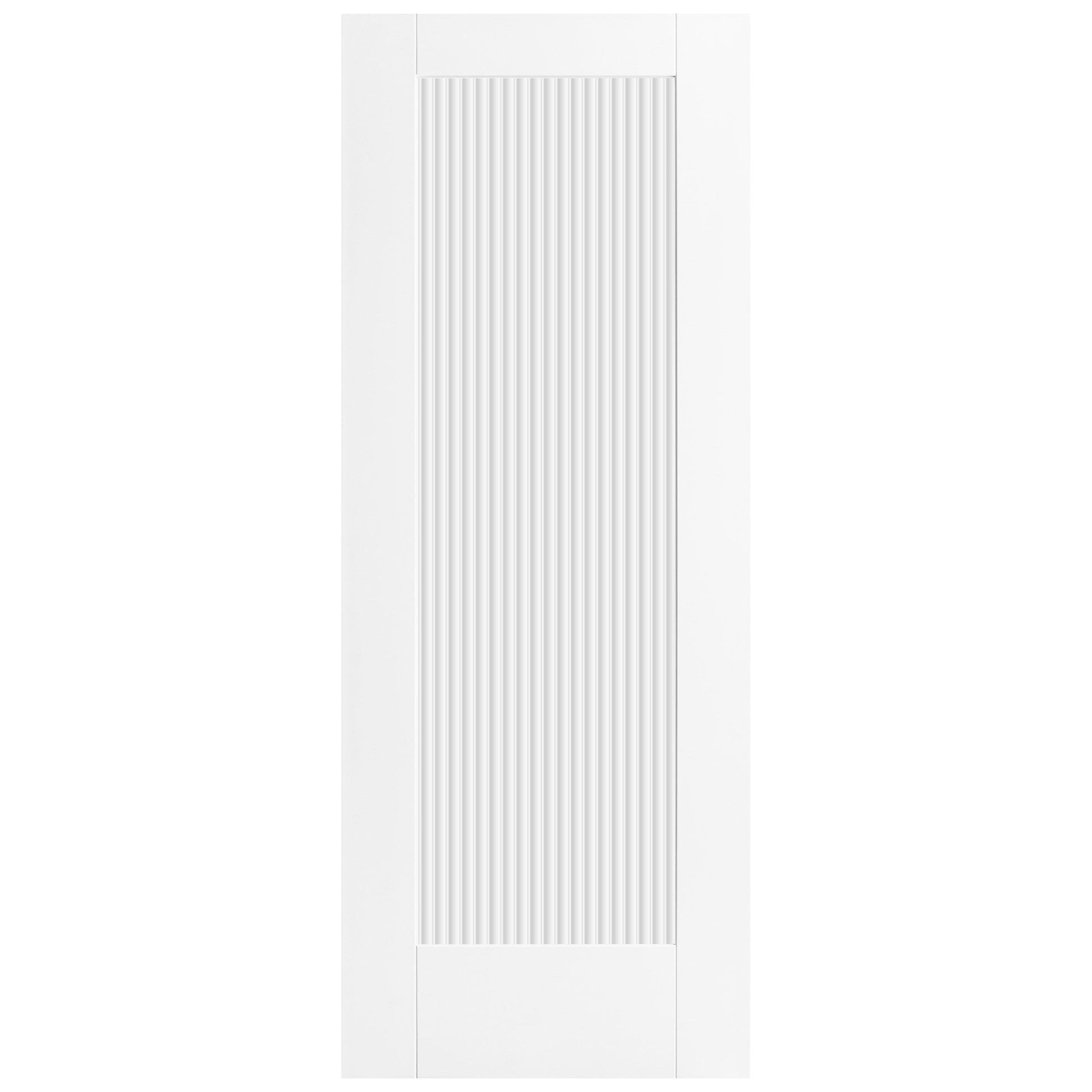 White Internal Primed Pattern 10 1 Light Reeded Glass Door (121051)