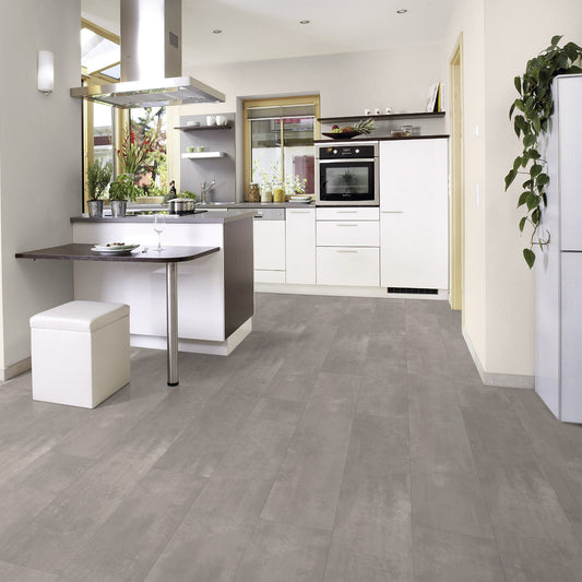 Kaindl | AQUApro Concrete Art Pearl Grey Tile 8mm Laminate Sample (SKU-342171)