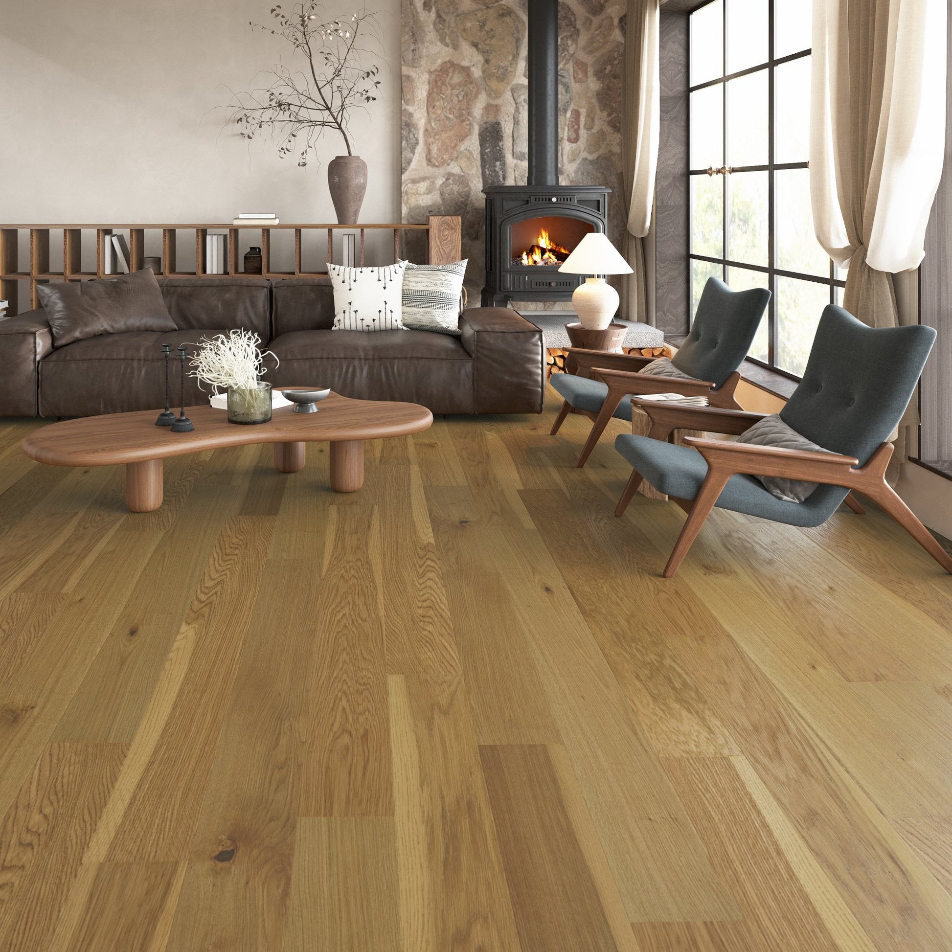 Liberty Floors | Country Oak - HyrdoShield SPC Vinyl Core Real Wood Sample - LIB-Z-350 - SKU-337927