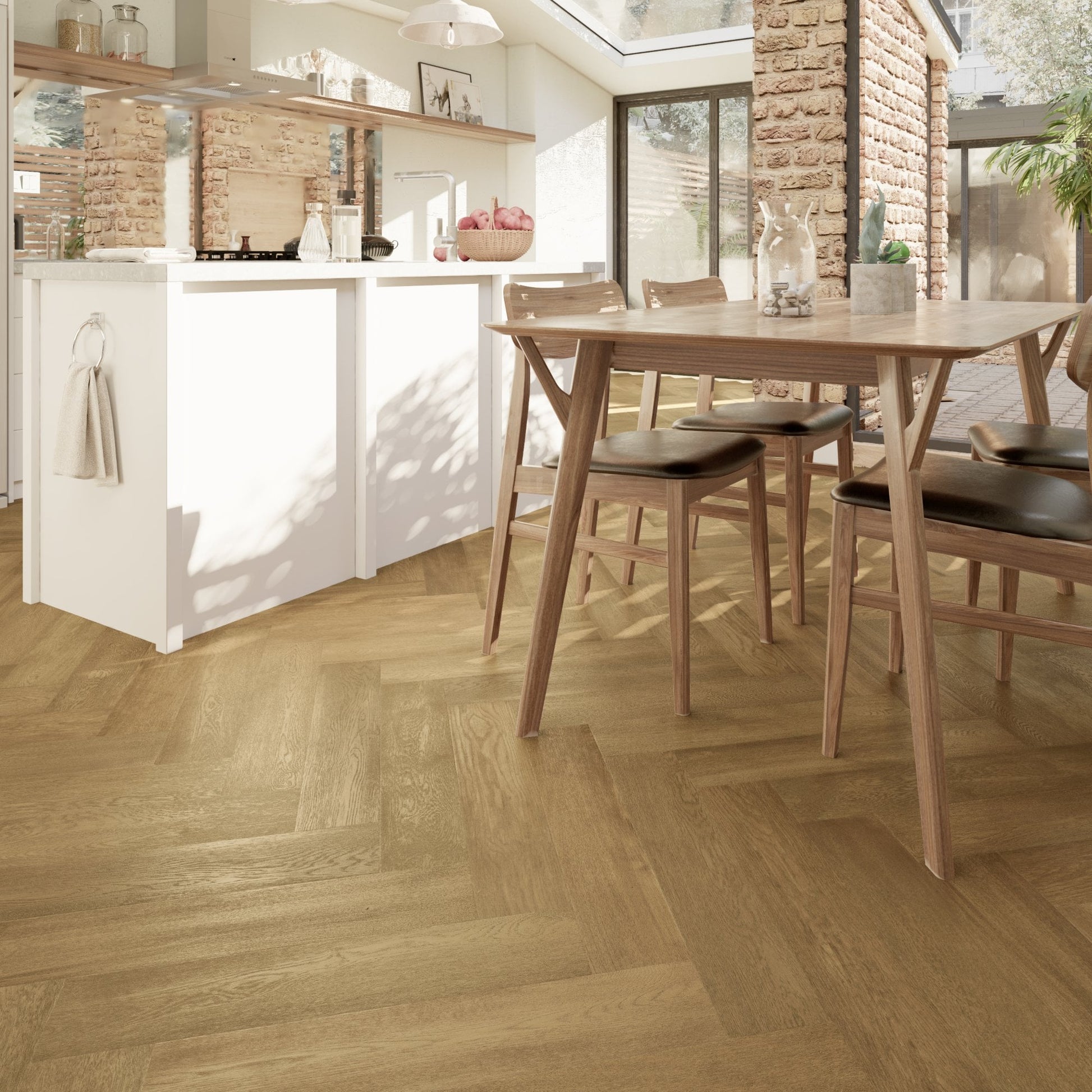 Liberty Floors | CountryOak - Tellus Waterproof Real Wood Herringbone Sample - LIBHB-Z-350 - SKU-337930