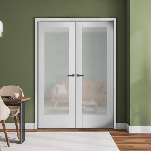 Internal White Primed Pattern 10 1 Light Obscure Glass Pair Door (121421)