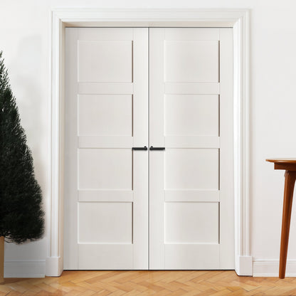 Internal White Primed Shaker 4 Panel Pair Door (121431)