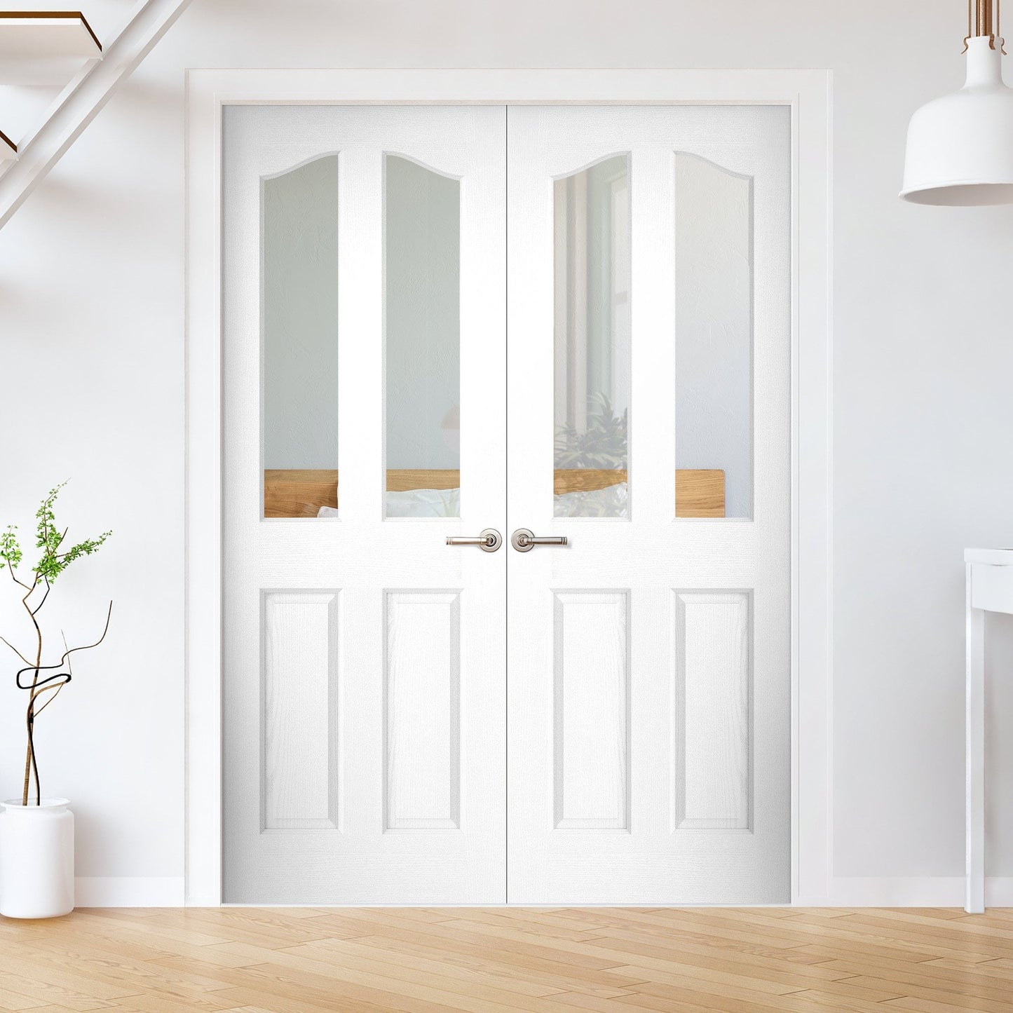 Lifestyle White 2 Light Pair Door (121442)