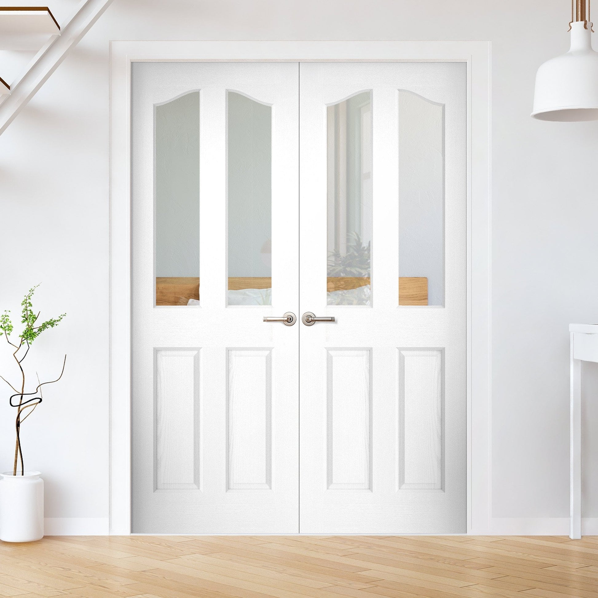 Lifestyle White 2 Light Pair Door (121442)