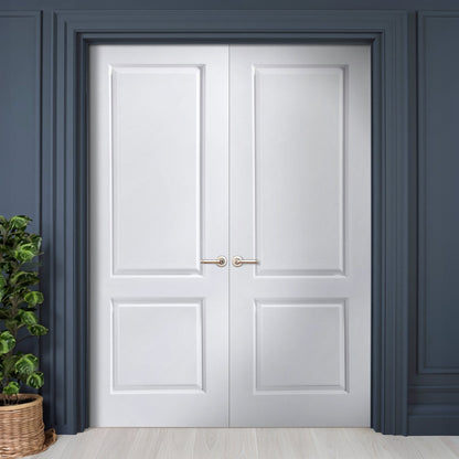 Internal White Moulded Lifestyle Smooth Caprice 2 Panel Pair Door (121450)