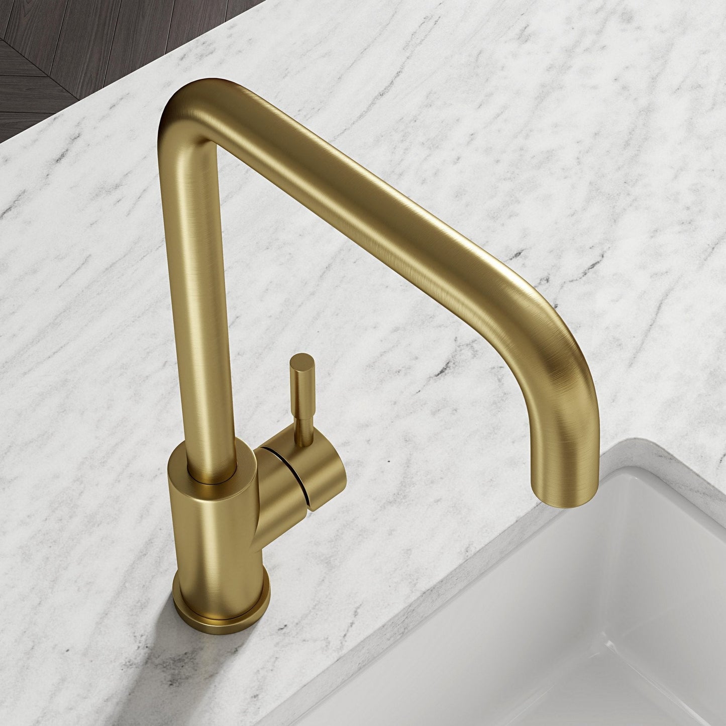 Riviera Single Lever Square Kitchen Mixer Tap
