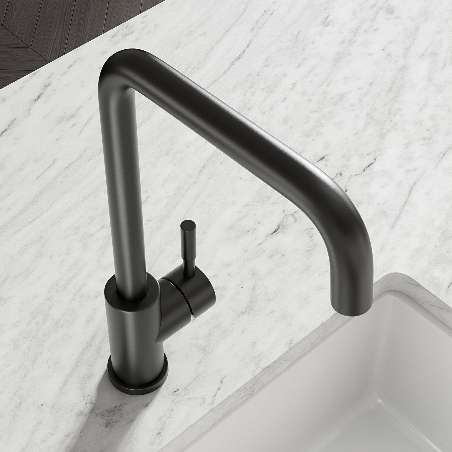 Riviera Single Lever Square Kitchen Mixer Tap