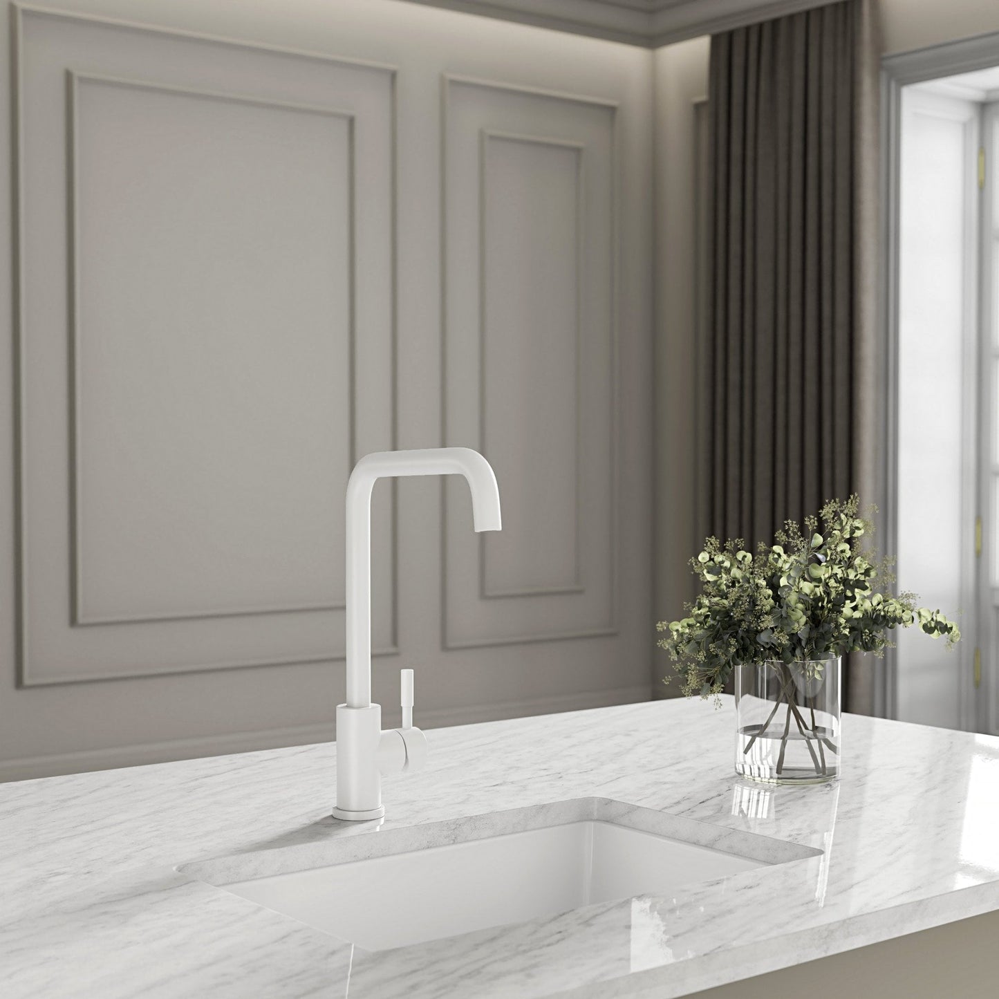 Riviera Single Lever Square Kitchen Mixer Tap