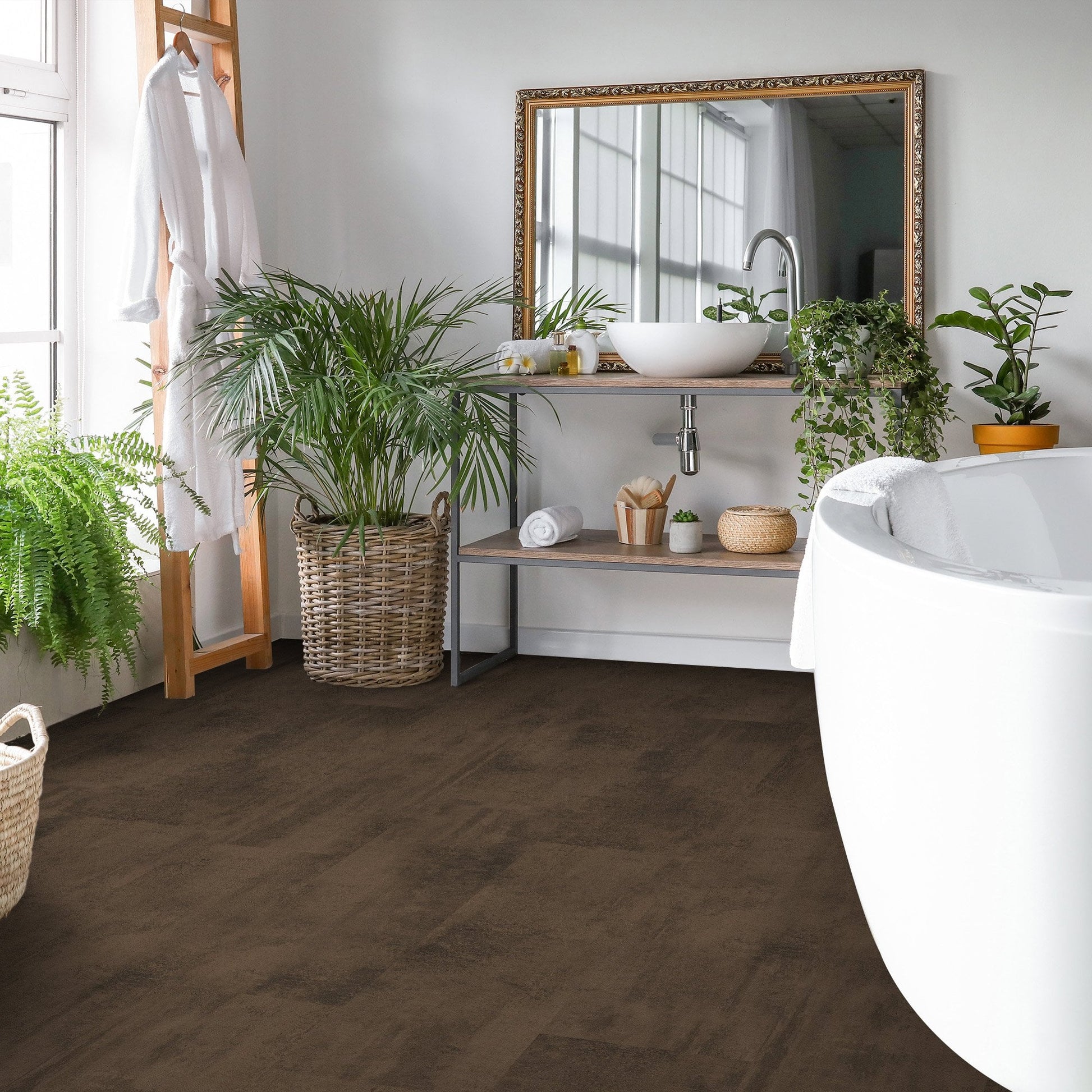 Oxid Dark Brown - Aqua Pro Metal Water-Resistant 8mm Laminate Flooring (121456)