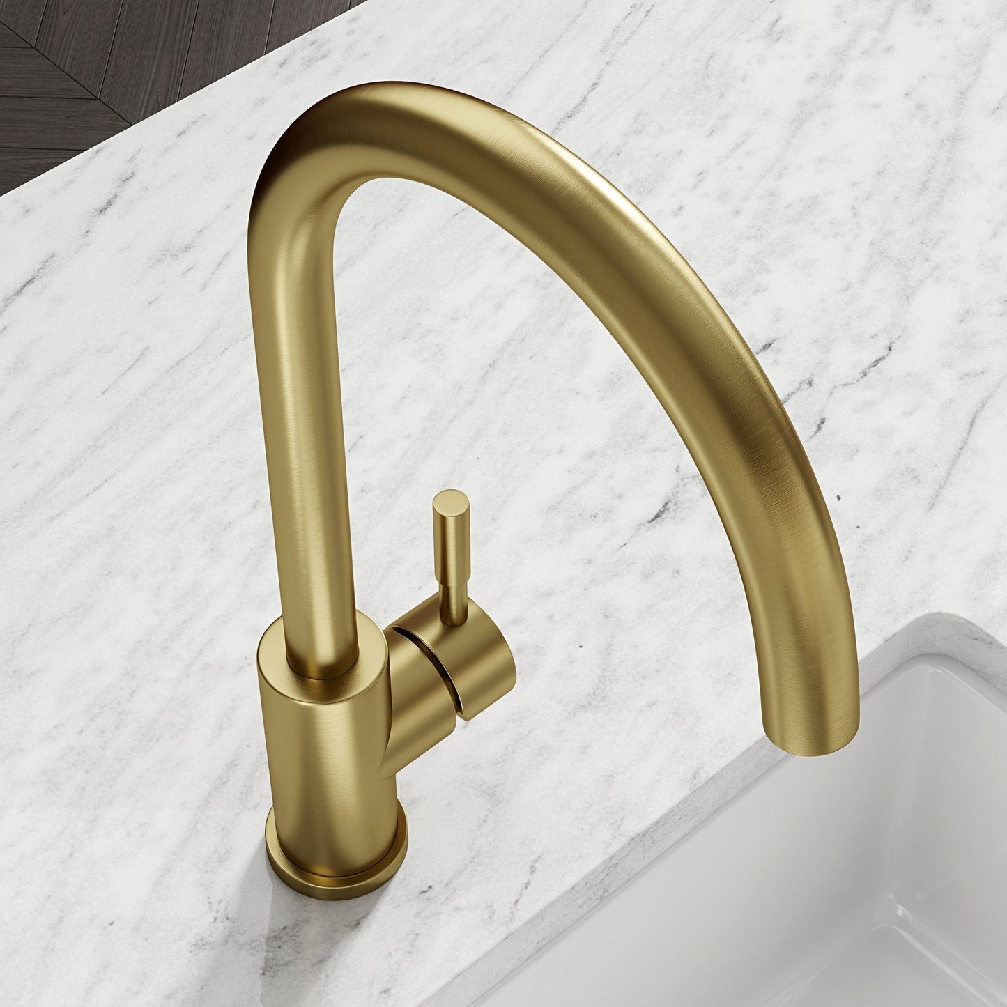Scandia Single Lever Swan Kitchen Mixer Tap