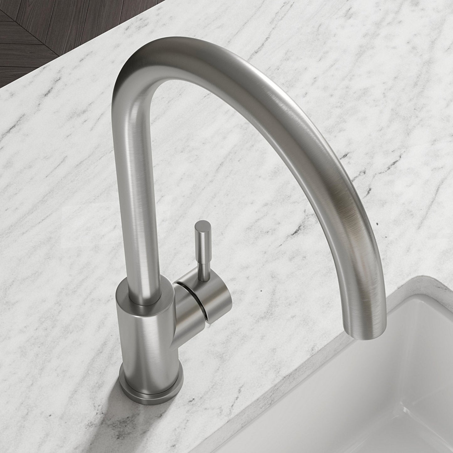 Scandia Single Lever Swan Kitchen Mixer Tap