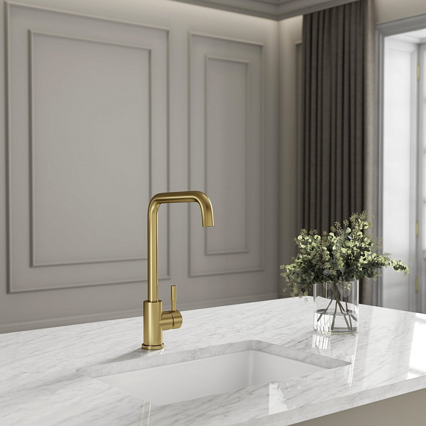 Riviera Single Lever Square Kitchen Mixer Tap