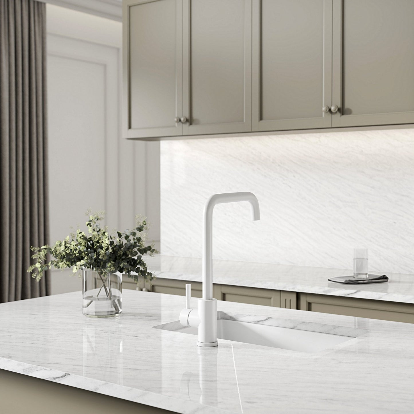 Riviera Single Lever Square Kitchen Mixer Tap