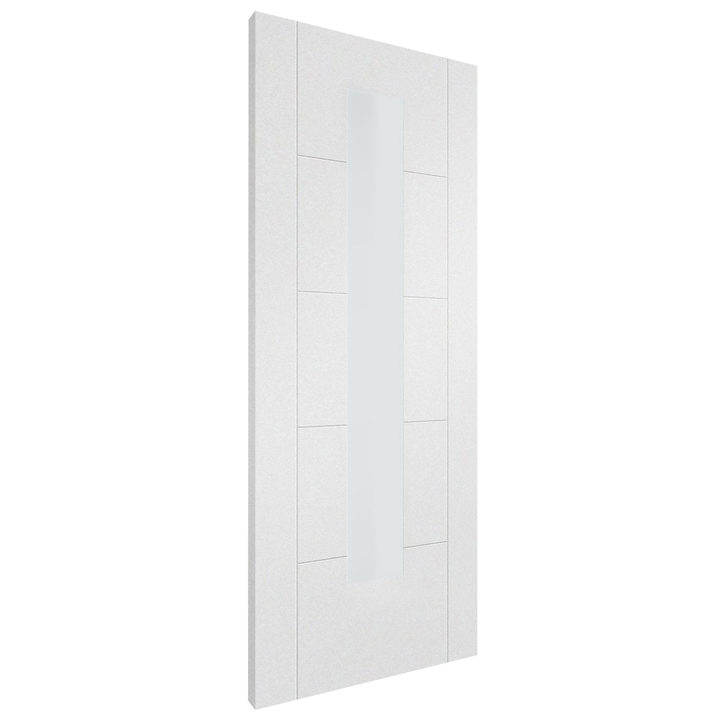 White Internal Primed Parma 5 Panel Obscure Glass Made-to-Measure Door