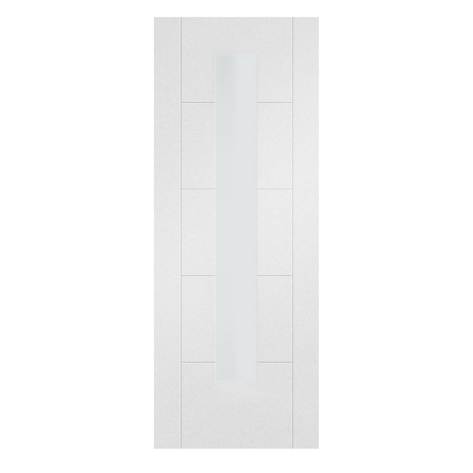 White Internal Primed Parma 5 Panel Obscure Glass Made-to-Measure Door