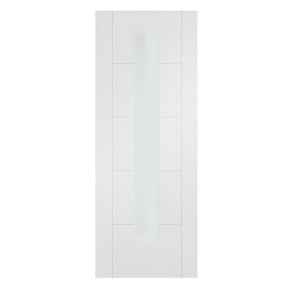 White Internal Primed Parma 5 Panel Obscure Glass Made-to-Measure Door
