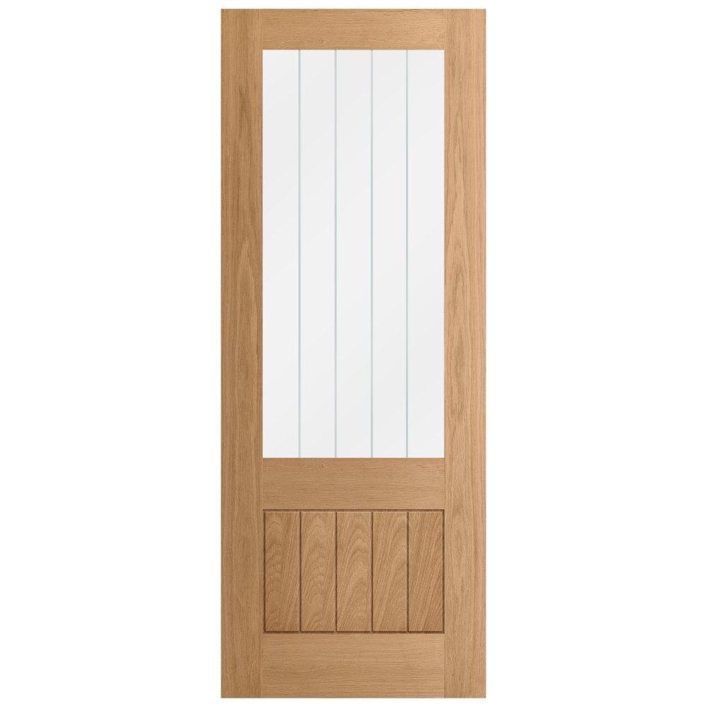 Oak Internal Unfinished Farley 1 Panel 1 Light Obscure Glass Made-to-Measure Door