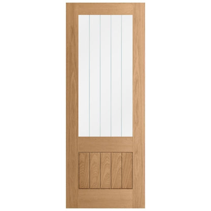 Oak Internal Unfinished Farley 1 Panel 1 Light Obscure Glass Made-to-Measure Door