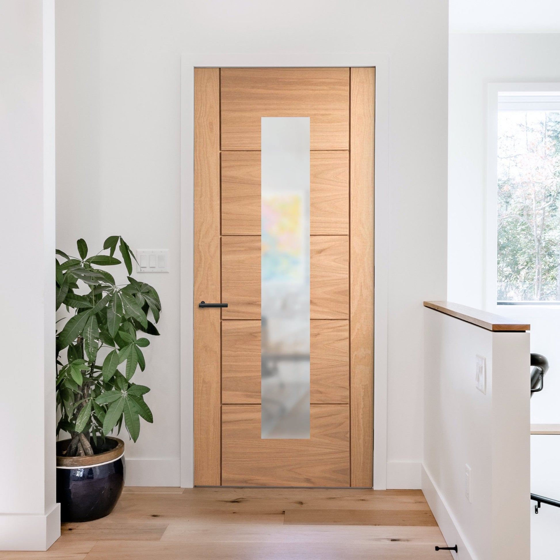 Oak Internal Unfinished Parma 1 Light Obscure Glass Made-to-Measure Door