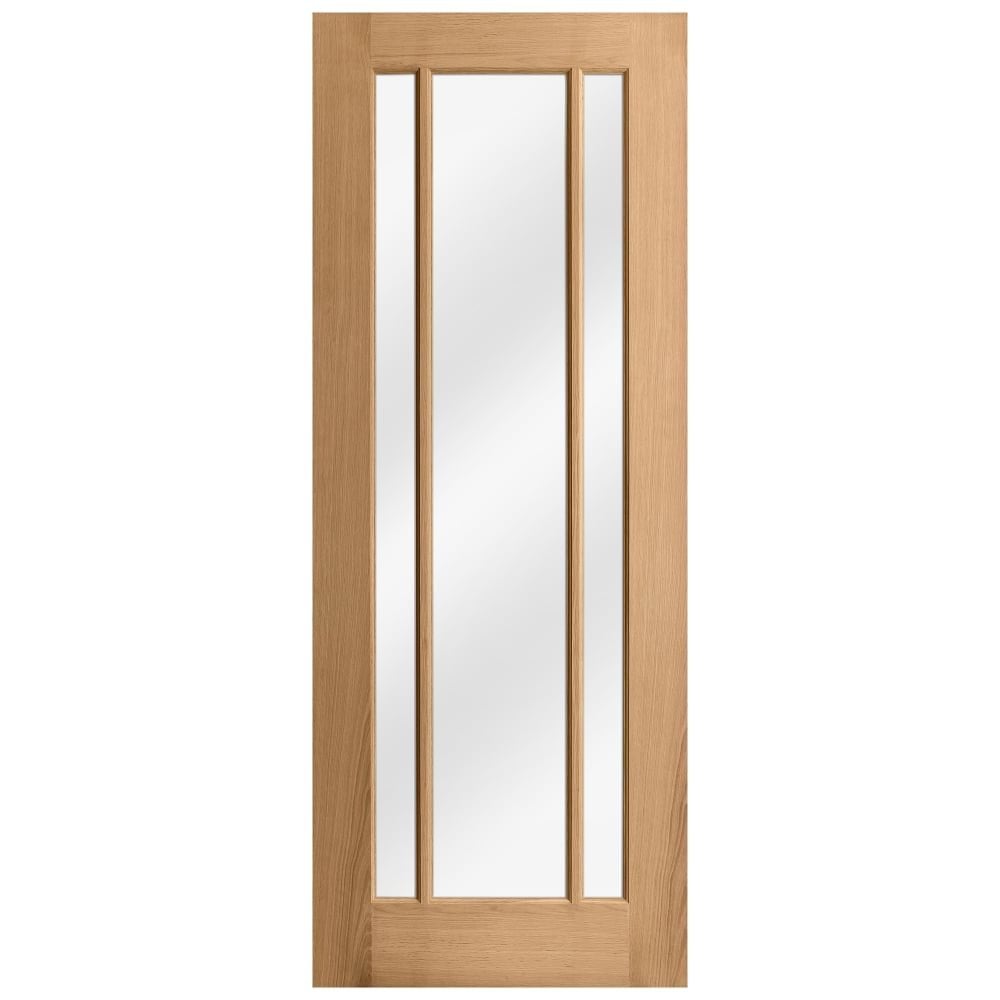 Oak Internal Unfinished Toledo 3 Light Obscure Glass Made-to-Measure Door