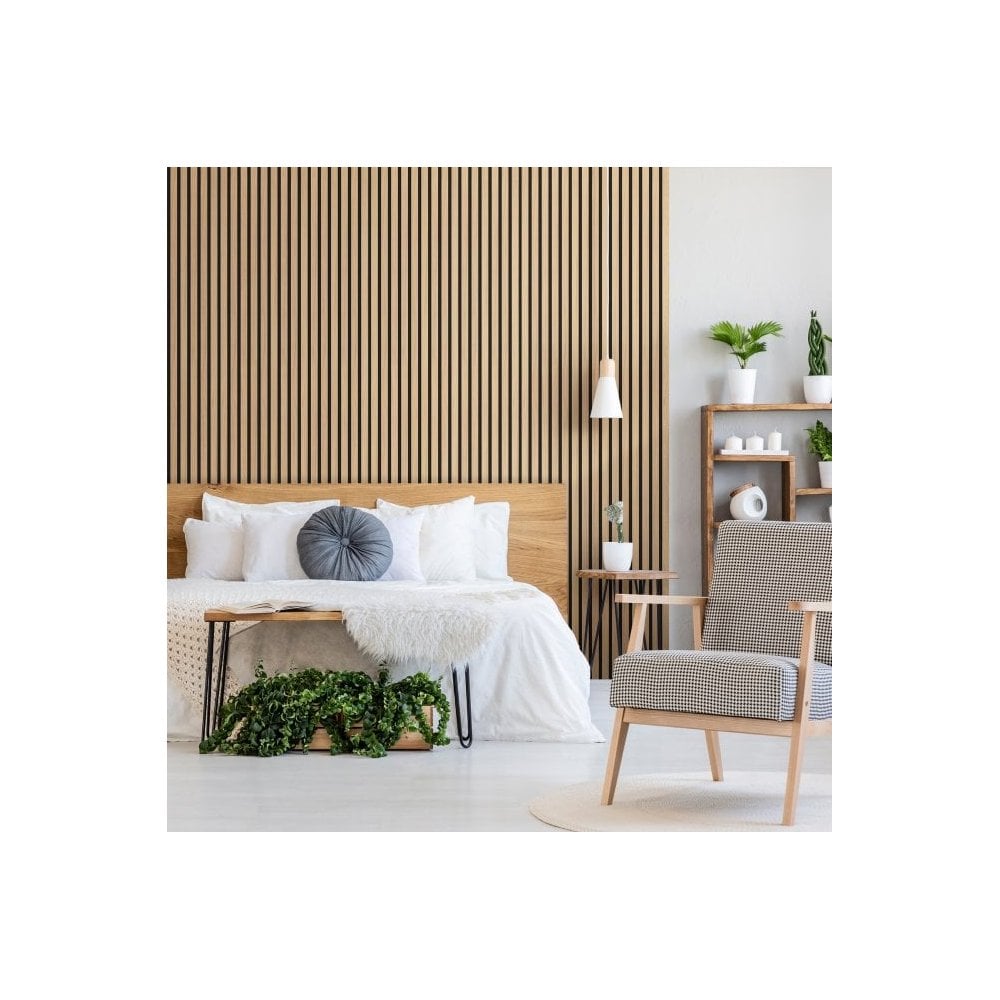 Liberty | Elevation Acoustic Fully Finished Oak Slat Wall Panelling Sample (SKU-343125-SAMPLE)