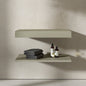 Wall Hung Olive Stone Resin Countertop Basin Shelf