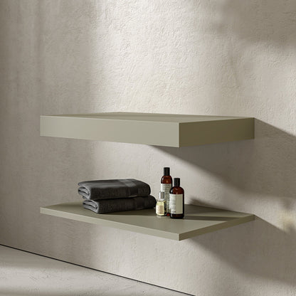 Wall Hung Olive Stone Resin Countertop Basin Shelf