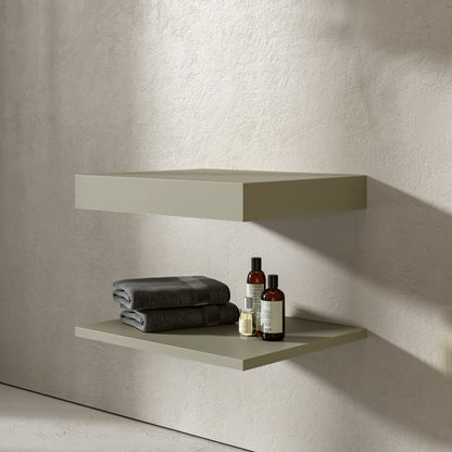 Wall Hung Olive Stone Resin Countertop Basin Shelf