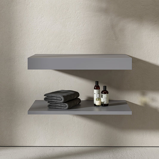 Wall Hung Mako Grey Stone Resin Countertop Basin Shelf