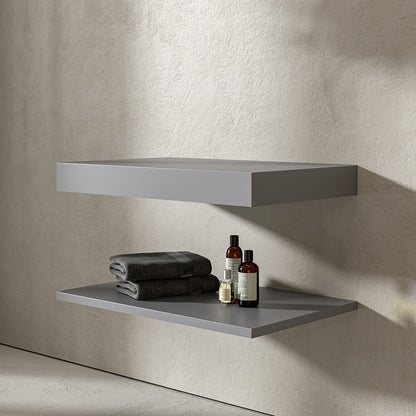 Wall Hung Mako Grey Stone Resin Countertop Basin Shelf