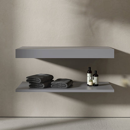 Wall Hung Mako Grey Stone Resin Countertop Basin Shelf