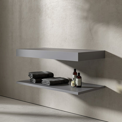 Wall Hung Mako Grey Stone Resin Countertop Basin Shelf