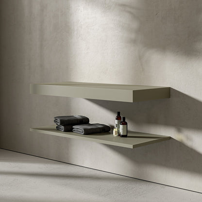 Wall Hung Olive Stone Resin Countertop Basin Shelf