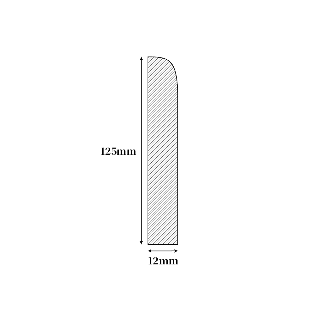 Natrual Strand Woven - Skirting Board 12mm Lacquered Skirting Board (194616)