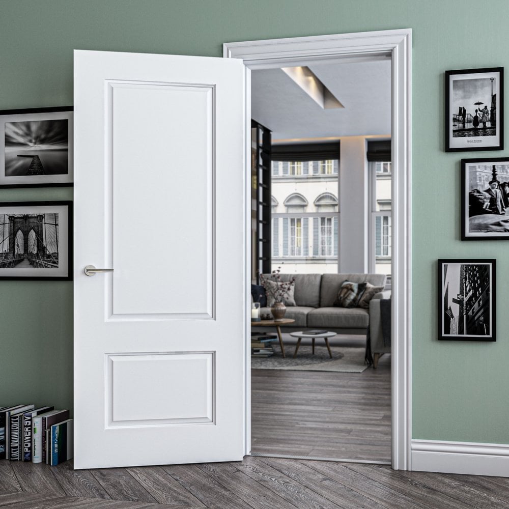 B-Grade White Internal Primed Madison 2 Panel Door (77067)